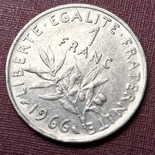 Pièce de monnaie 1 Franc Semeuse 1966 République Française