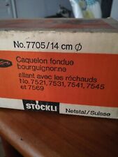 Caquelon Fondue Bourguignonne Cuivre Stockli diam 14cm no 7705 suisse