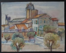 Aquarelle   PAYSAGE  Signé