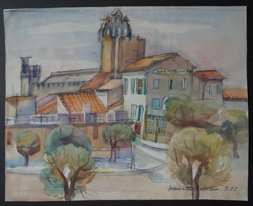 Aquarelle paysage signé - ,