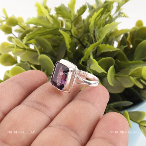 Bague solitaire améthyste - bague,