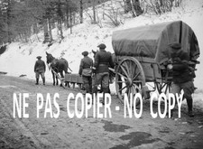 REPRO : vers LA SCHLUCHT :  Attelages traineau chariot et soldats - WW1 - 1916