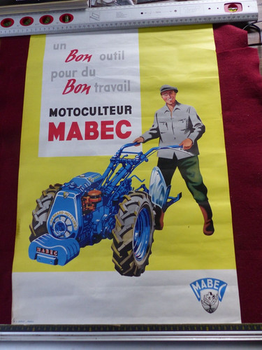 Affiche agricole motoculteur - :,