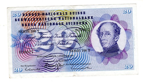 Suisse switzerland billet - switzerland, 20