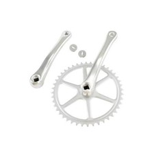 Pedalier monovitesse city 44d l170 lasco alu argent 3/32 (axe carre)