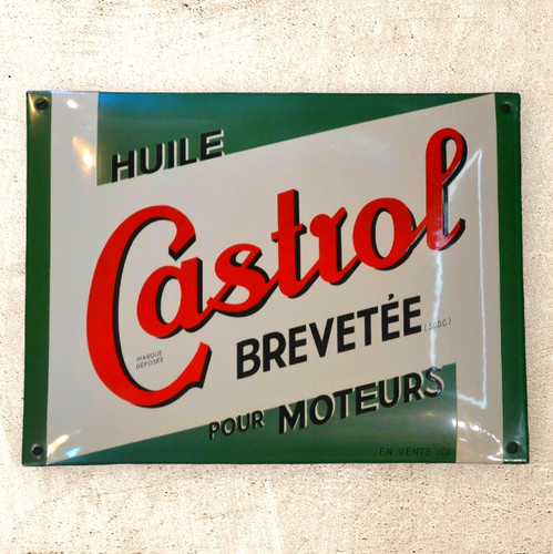 Plaque émaillée castrol - émaillée,