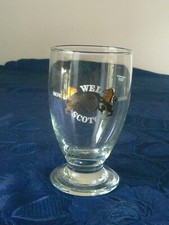 ANCIEN VERRE A BIERE WEL SCOTCH BRUNE A PIED PUBLICITAIRE VINTAGE COLLECTION 