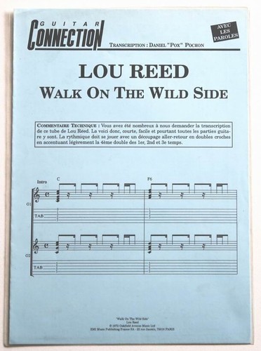 Partition sheet music lou reed - lou,
