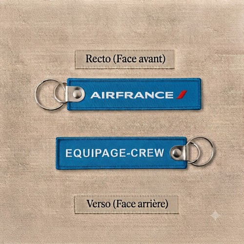 Porte clé brodé avion flamme - brodé,