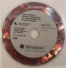 Microsoft Windows 7 Edition Familiale Prenium Logiciel 64 Bits  DVD
