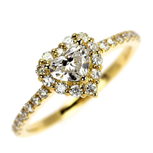 Bague diamant k18yg - bague,