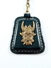 PORTE-CLES - UTA - UNION TRANSPORTS AÉRIENS - Afrique, MASQUE Métal sur CUIR -