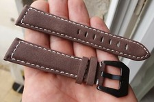 BRACELET CUIR VÉRITABLE MILITAIRE PLONGEE *20 MM* pour MONTRE ANCIENNE CHRONO