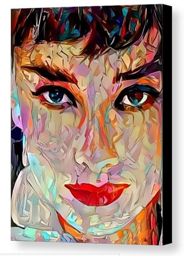 Framed abstract audrey hepburn - abstract,