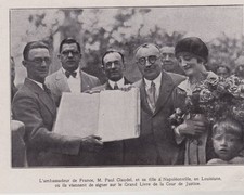 1928  --  LOUISIANE   AMBASSADEUR DE FRANCE ET SA FILLE A NAPOLEONVILLE  3B679