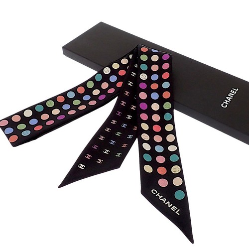 Foulard chanel noir soie - chanel, noir/soie