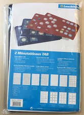 2 Plateaux TAB numismatique bleu pour 77 pièces de monnaie jusqu'à 22 mm Ø