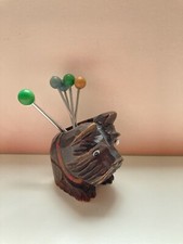 Ancien portes pique Art Deco bois chien dog bar cocktail pick Holder set Germany