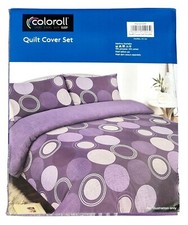 Coloroll Housse Couette Set Violet Cercles Polyester Coton Taille Double 2M X 2M