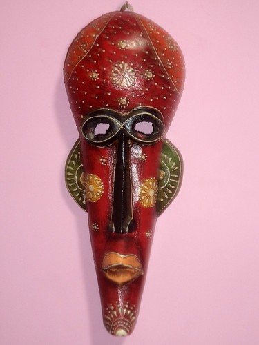 Masque bois art tribal - en,