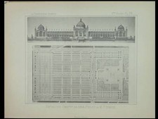 PARIS, EXPOSITION UNIVERSELLE 1889 - PLANCHE 1886- Formigé, PALAIS BEAUX ARTS