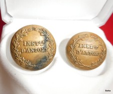 2 ANCIENS BOUTONS D UNIFORME  INSTITUTION D ANTONY / BELLE JARDINIERE