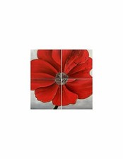 Pendule sur toile 60x60cm Coquelicot