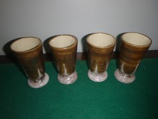 LOT DE 4 MAZAGRANS OU TASSES EN CERAMIQUE / GRES  SIGNÉ PIERREFONDS