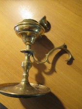 Ancienne rare Lampe à pétrole en cuivre avec anse  Type Rat de Cave