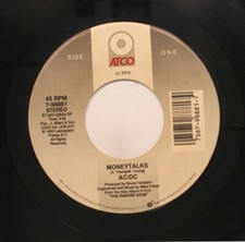 Rock 45 AC/DC - Money Talks / Borrowed Time Sur Atco