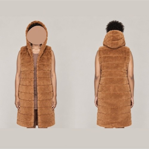 Gilet long femme marron - , à