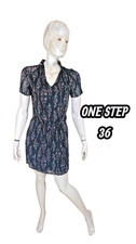 One Step Taille 36 Superbe robe doublée noire manches courtes Viscose