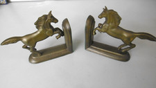 serre livres chevaux en bronze