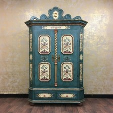 Lammertaler Bauer Armoire Altblau Dans Style Anno 1700 Peint à la Main Campagne