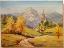 tableau Huile sur toile la Basilique dans les montagnes russe signé Erwin