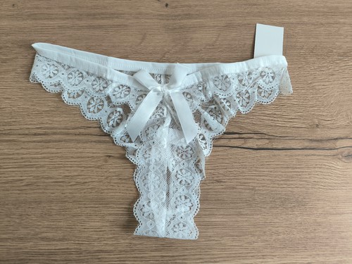 String dentelle blanc - , femme