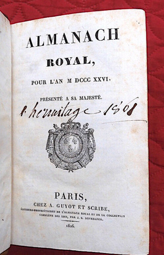 Almanach royal 1826 - royal, guyot