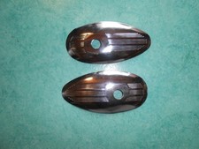 Paire enjoliveurs chromés ovales réservoir Mobylette Motobécane