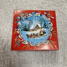 ANCIENNE BOITE TOLE Chrismas PUBLICITAIRE Noël BISCUITS HUNTLEY ET PALMERS