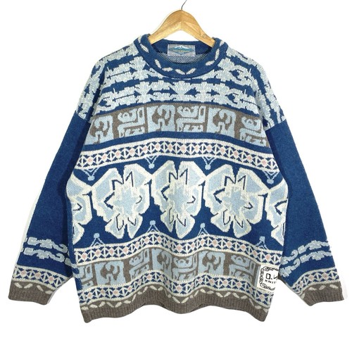 Pull graphique laine mixte - pull,