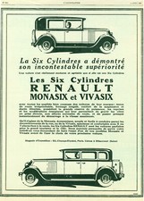"RENAULT MONASIX" Annonce originale entoilée L'ILLUSTRATION 14/4/1928  32x43cm