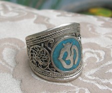 Magnifique Argent Anneau Tibet