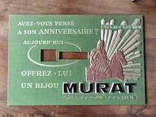 Plaque Panneau Publicitaire Ancien «  OFFREZ UN BIJOU MURAT Or Plaqué » Carton