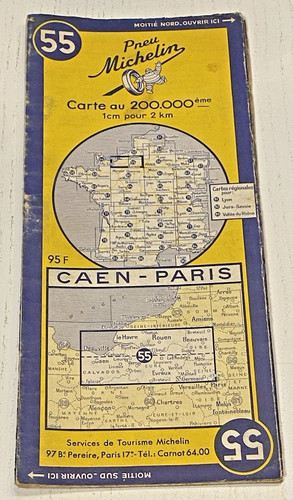 Carte michelin caen - carte, n°