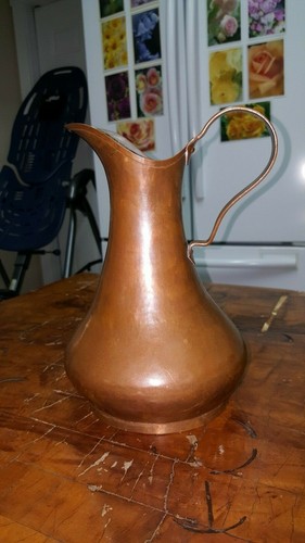 Antique copper jug pitcher - jug,