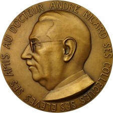 [#556065] Frankrijk, Medaille, Médecine, Docteur Henri Ricard, Linossier, PR+, B