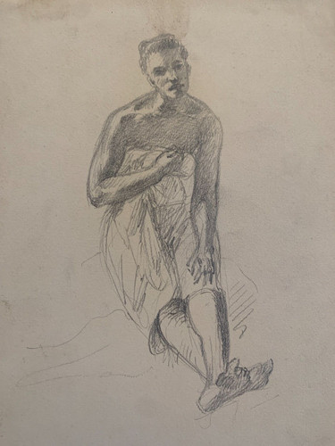Crayon portrait orientaliste - crayon,
