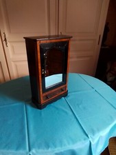 PETITE ARMOIRE A GLACE POUR POUPEE, BOIS DE ROSE ET BOIS NOIRCI