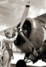 Repro photo ancienne CPA - Pilote avion à hélices militaire armée USA 1942