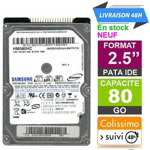 Disque dur samsung 80 go - 2.5",
